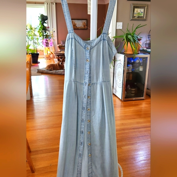Soft Light Blue Jean Dress - Picture 2 of 4